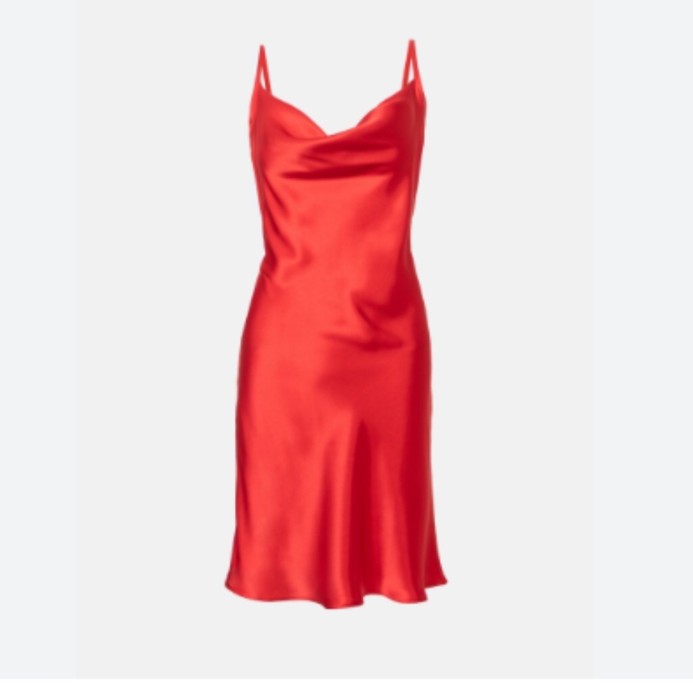 Lichi Red Tie-Back Satin Mini Dress Sz. M